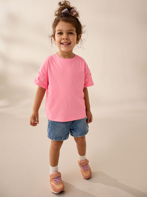 Футболка с вышивкой для девочки Next AD8-241, Розовый