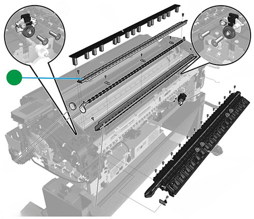 Планка прижима рулона (36-inch) HP DesignJet T920 - T3500 (CR354-67004)