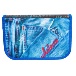 Пенал 1 отделение 1 откидная планка Alingar, лам. картон, молния, 140 х 210 мм, "Джинс"