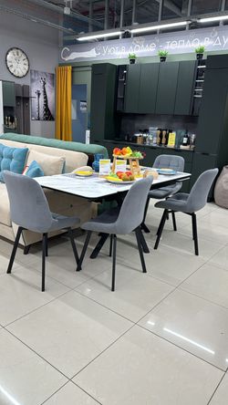 Стол Оскар Quadro керамический 1400 МДФ (Черный /Черные опоры