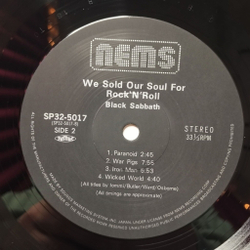 Винтажная виниловая пластинка LP Black Sabbath We Sold Our Soul For Rock N Roll (Japan 1980) (No Obi)