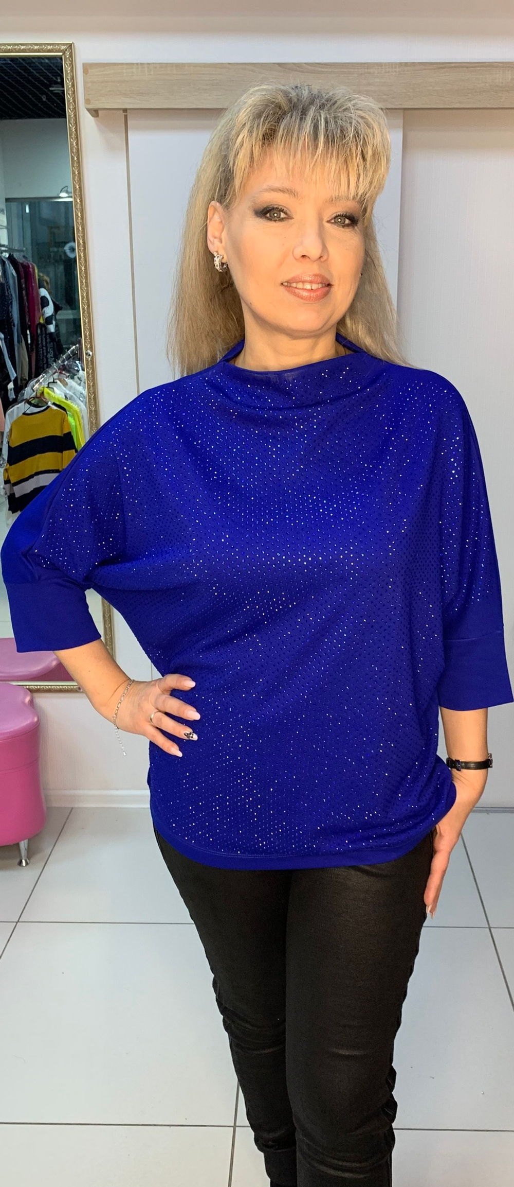 Стразовый нарядный блузон