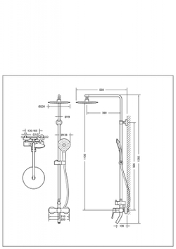 Душевая колонна со смесителем для ванны Bravat Palace
