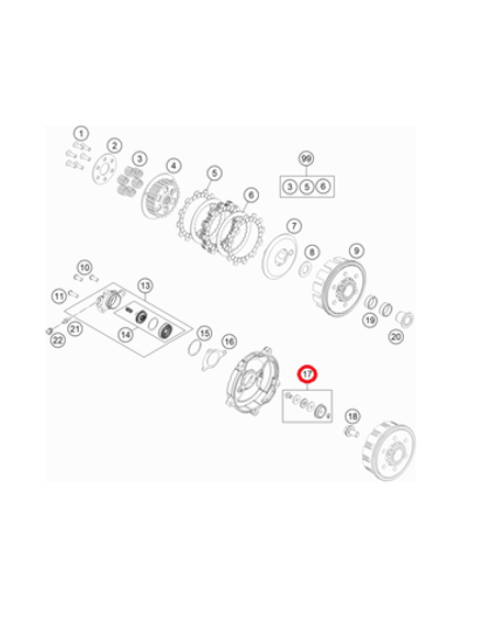 Блок шайб корзины сцепления KTM, HQV, GASGAS MC-65