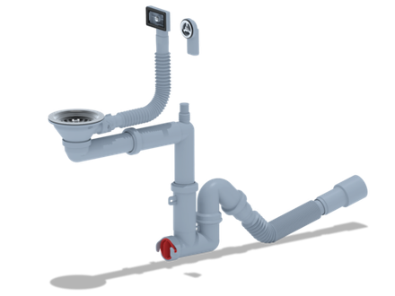 Сифон Ани 31/2*40 смещ,c отв.для ст.м,с гиб.круг и прям пер