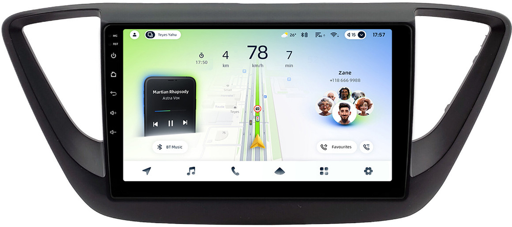 Магнитола для Hyundai Solaris 2 2017-2022, Solaris HS 2024+ (рамка черная матовая) - Teyes CC4L монитор 9" IPS на Android 14, Snapdragon 662, CarPlay, 4G SIM-слот