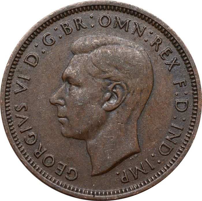 1/2 пенни 1937-1948 Великобритания VF-XF
