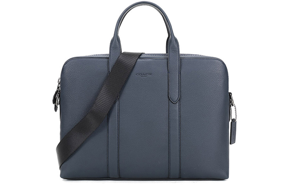 COACH Metropolitan Cow Leather Laptop Bag, Briefcase, Shoulder Bag, Crossbody Bag, Handbag Men"s Blue
