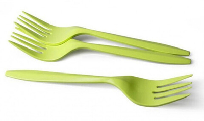 Вилка кукурузный крахмал зеленая малая 150мм 50/1000