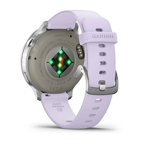 Умные часы Garmin Venu 4 - 41мм Silver with Periwinkle Silicone Band