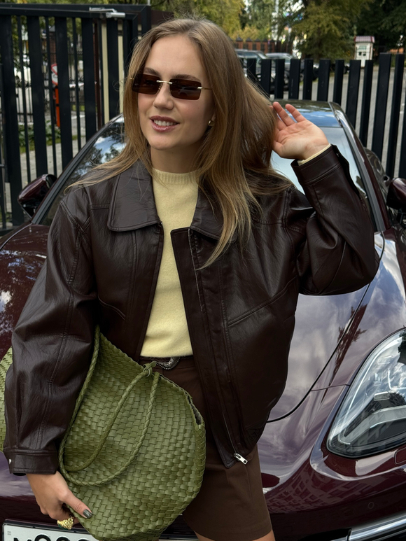 Кожаная куртка Ferrow шоколад