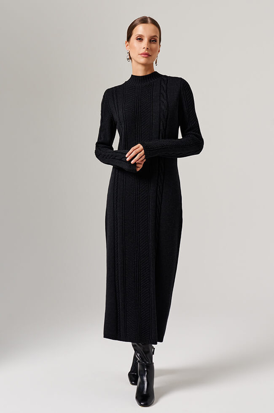 51598 Платье женское (черный меланж)