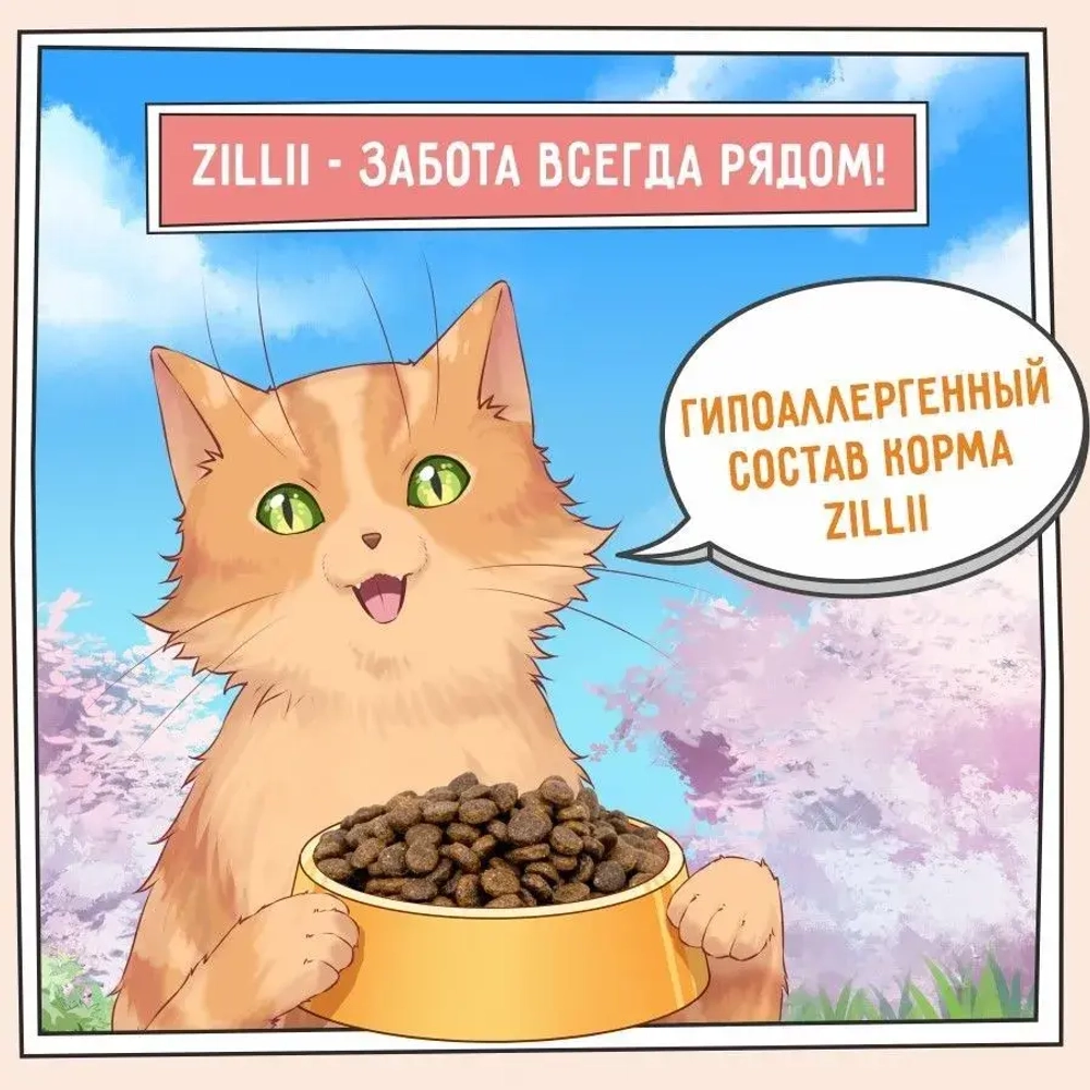 Сухой корм для кошек ZILLII (Зилли) Cat Hairball Control 10кг индейка и утка сухой для кошек, против комочков шерсти в желудке