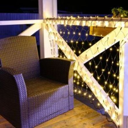 Гирлянда "Сеть" 1х1,5м, черный ПВХ, 160 LED Тёплый белый