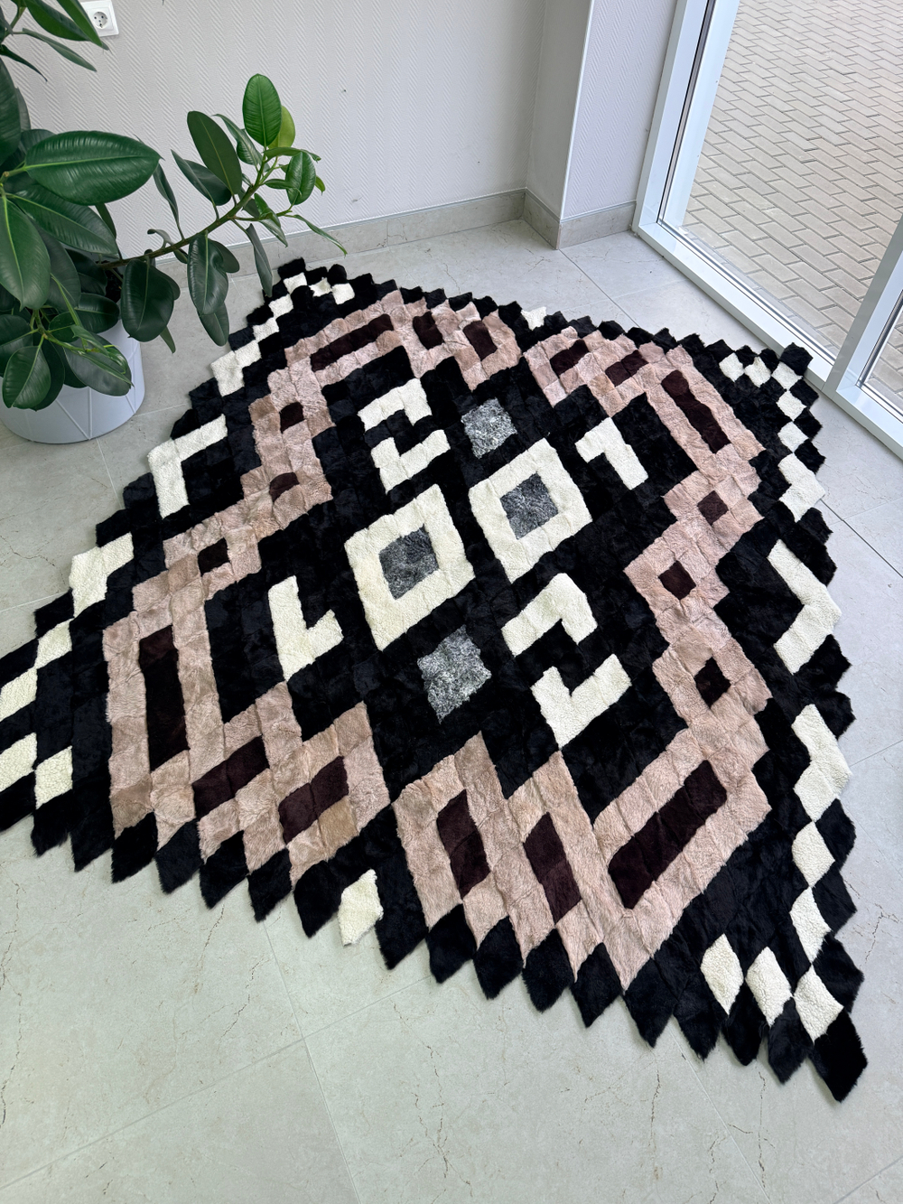 Покрывало меховое ковер из шкуры овчины