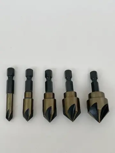 Набор зенкеров по металлу 5PCS 6, 9, 12, 15 и 19 мм с титановым покрытием, Стронг СТМ-52800005