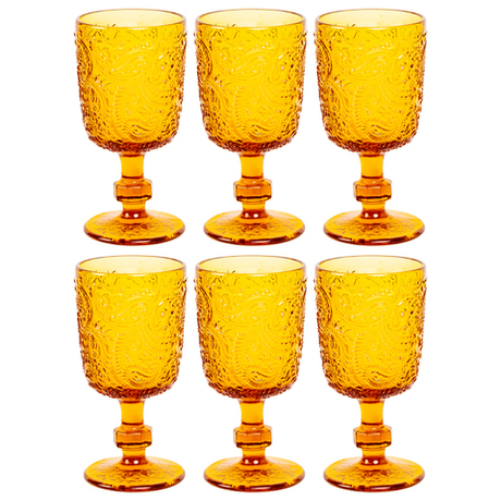 Набор бокалов 6шт 300мл Объект мечты Светский прием Пэйсли янтарь OM-21091711