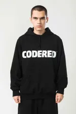 Худи Codered Base Hoodie Wide Summer Logo R Черный/Белый принт CODERED