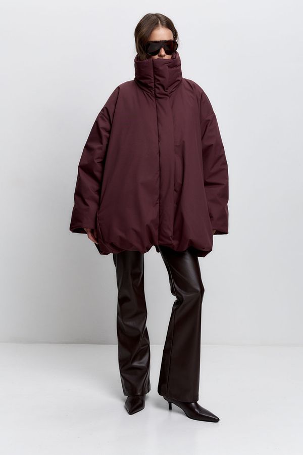 Куртка-баллон зимняя Айсель винного цвета