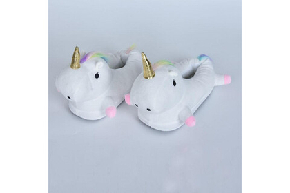 Тапочки FunFur Единорог с задником Белый