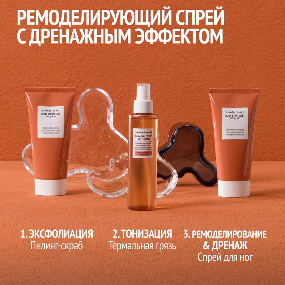 COMFORT ZONE BODY STRATEGIST Двухфазовый ремоделирующий спрей для ног с дренирующим эффектом / Light leg spray, 150 мл