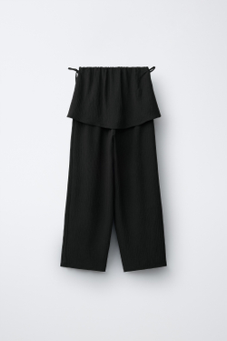 ZARA БРЮКИ WIDE LEG С ЮБКОЙ, ЧЕРНЫЙ