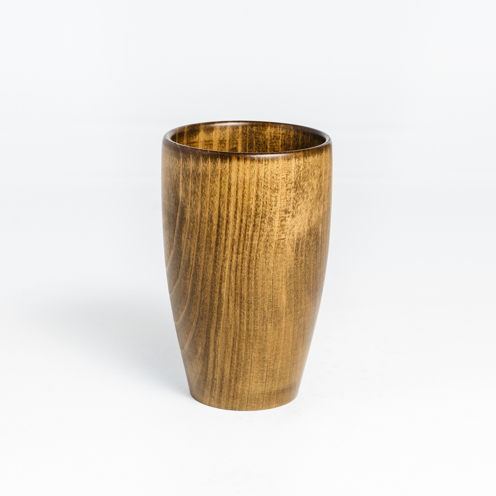 Деревянный стакан из древесины кедра для чая, кваса и других напитков 350 мл. C21