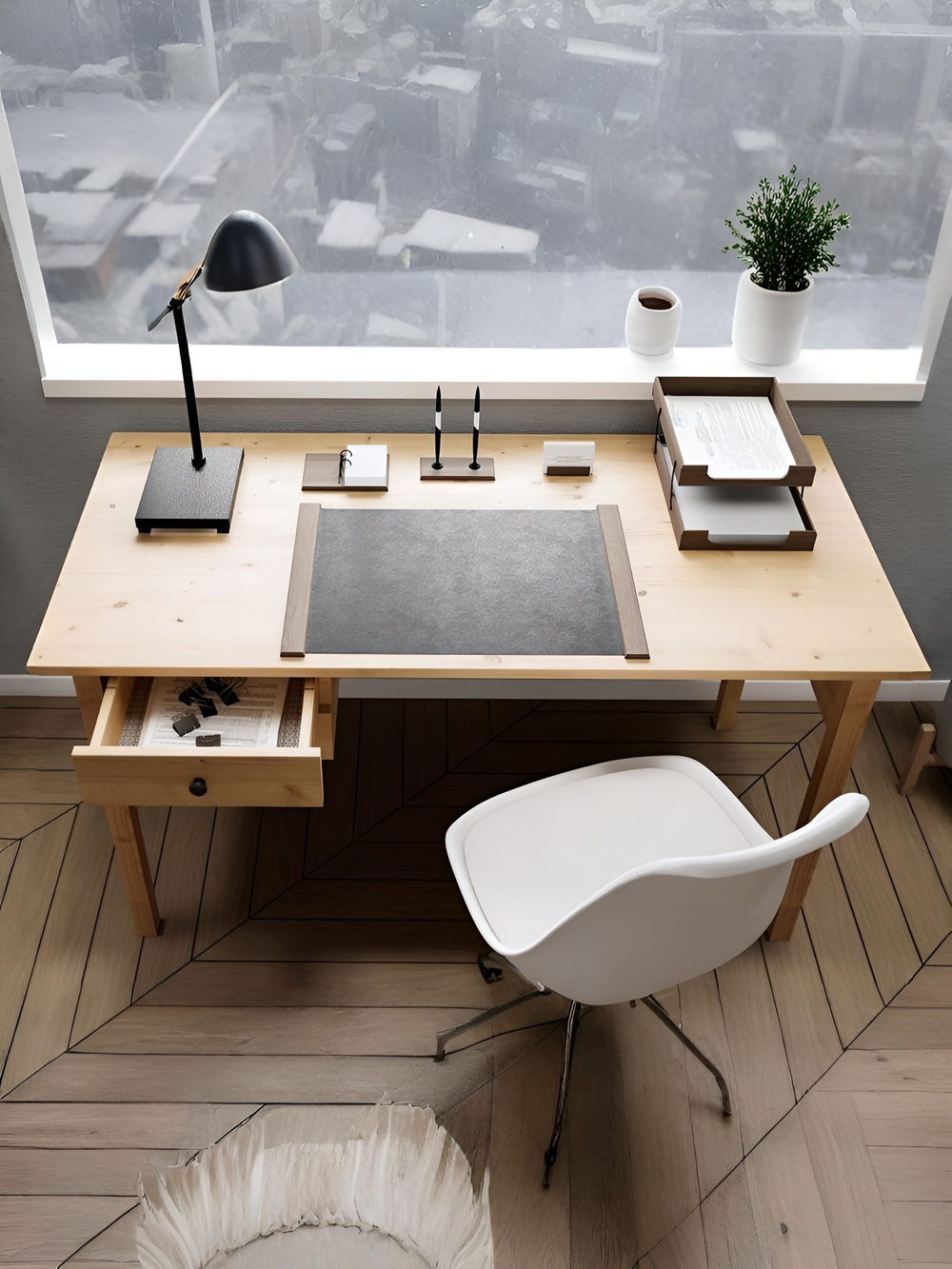 IKEA Письменный стол HEMNES,155*65*74, белый-коричневый, КЫМОР (ХЕМНЭС ИКЕА)