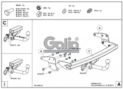 Фаркоп оцинкованный Galia M133C для Mazda CX-9 2006-2012, 2012-2017(паспорт и сертификат в комплекте)(без электрики)