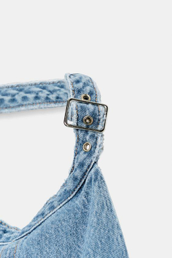 ZARA МИНИ-ПЛАТЬЕ Z1975 С ОТКРЫТОЙ СПИНОЙ, ВЫЦВЕТШИЙ СИНИЙ