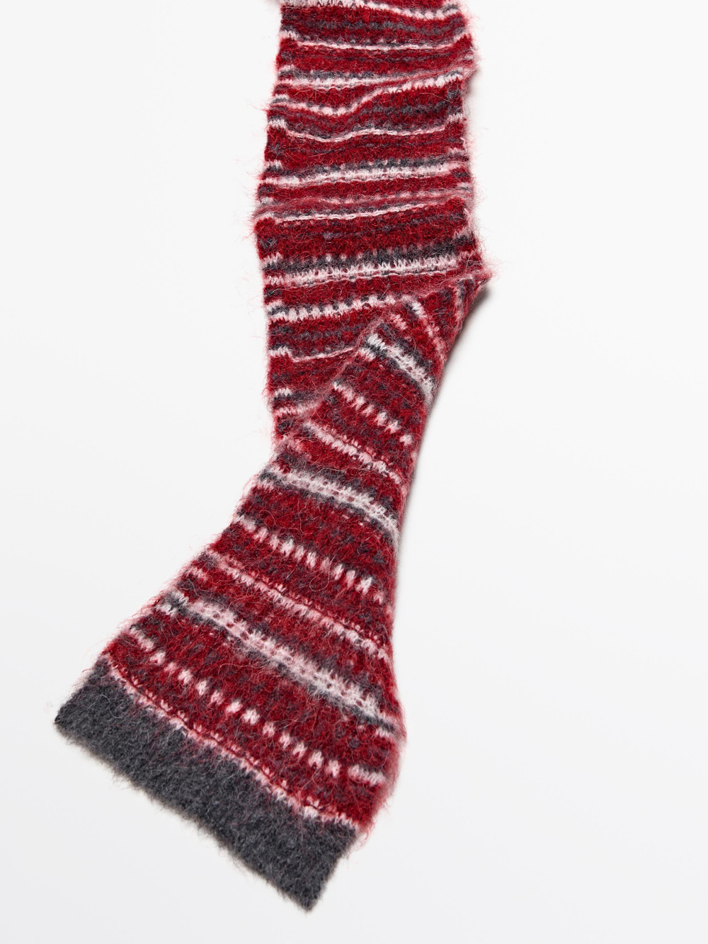 Massimo Dutti Жаккардовый шарф из тонкой смесовой альпаки, красный