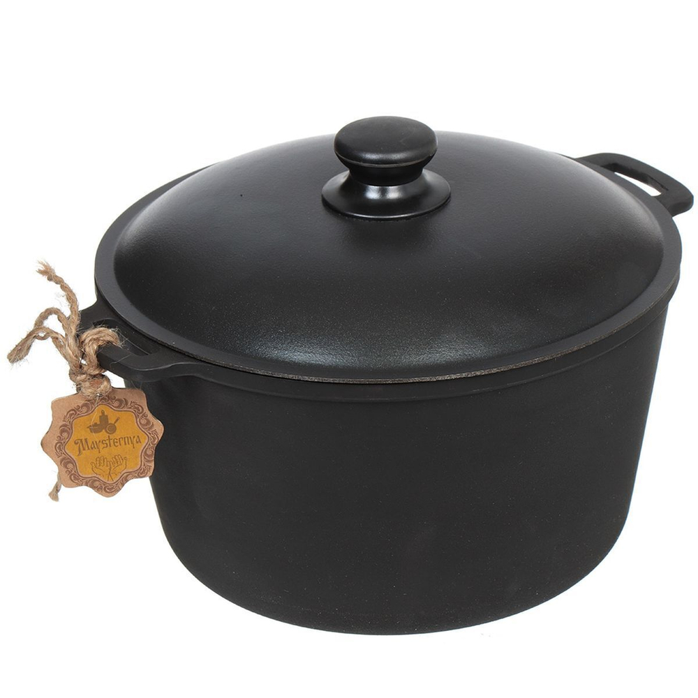 Кастрюля чугун, 5 л, с крыш, крышка алюминий, Maysternya, Т403С2, индукц