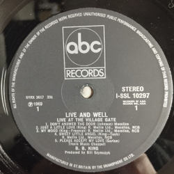 Винтажная виниловая пластинка LP B.B. King Live and Well (UK 1969)