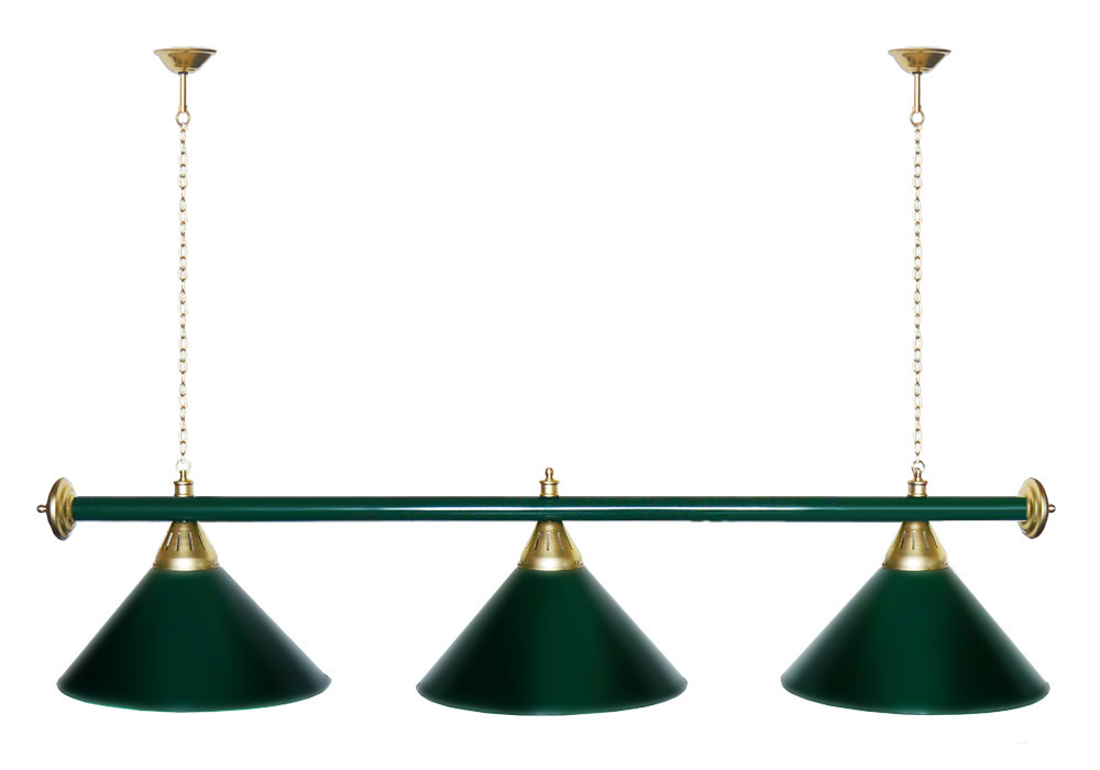 Лампа STARTBILLIARDS 3 пл. (плафоны золотые,штанга золотая,фурнитура золото)