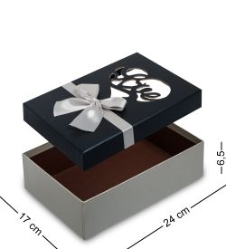 WG-63/1-B Коробка подарочная «Прямоугольник» цв.сер./син.