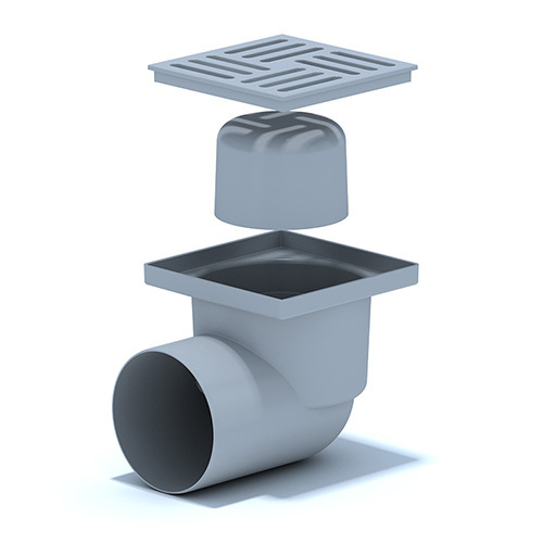 Трап с гориз.спуском 110 нерегулир. АНИ 110 пластик.решетка 150*150  ТА1110