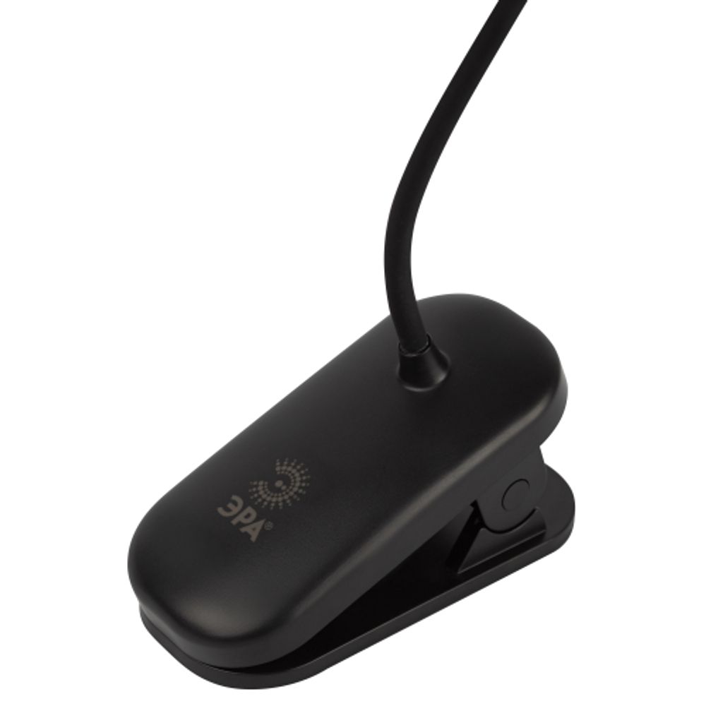 Настольный светильник ЭРА NLED-525-6W-BK светодиодный аккумуляторный на прищепке черный