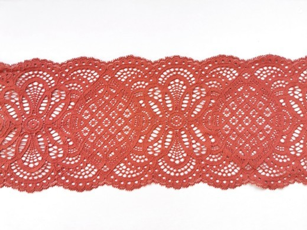 Эластичное кружево, 16,5 см, терракот, м