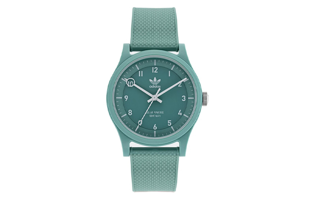 Adidas Originals STREET Wrist Watch Quartz Movement Resin Strap Green Dial Men"s Watches 50m Water Resistant