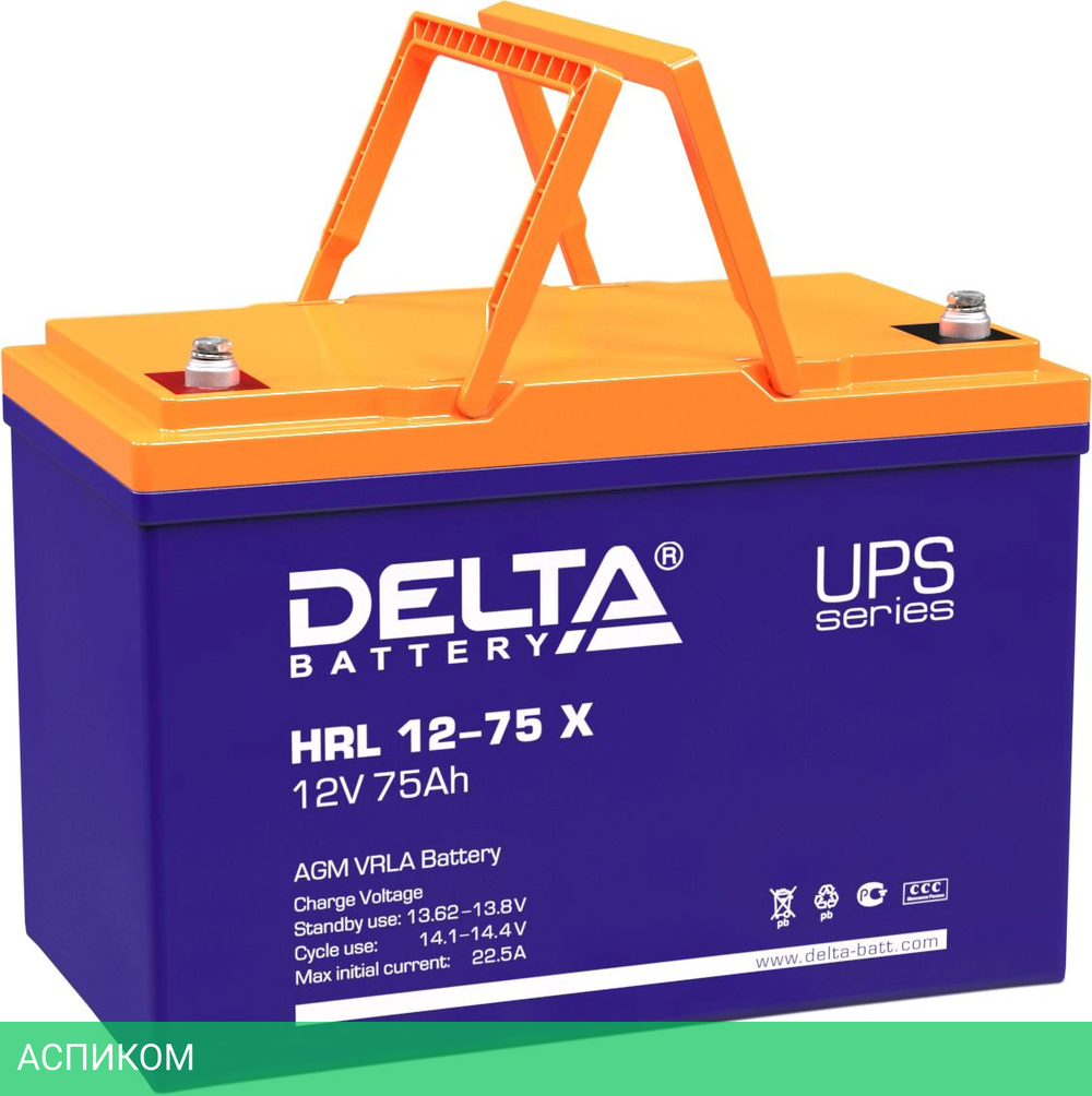 Аккумулятор для ИБП Delta HRL 12-75 X