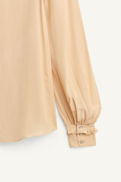 ZARA РУБАШКА С КОНТРАСТНЫМ БАНТОМ, ПЕРСИКОВЫЙ