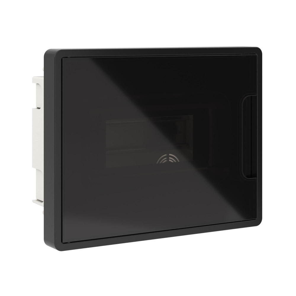 Щиток 8 мод встраиваемый FRAME, черный, с тонированной дверцей, с 2шинами PEN на 6 и 8 отв.