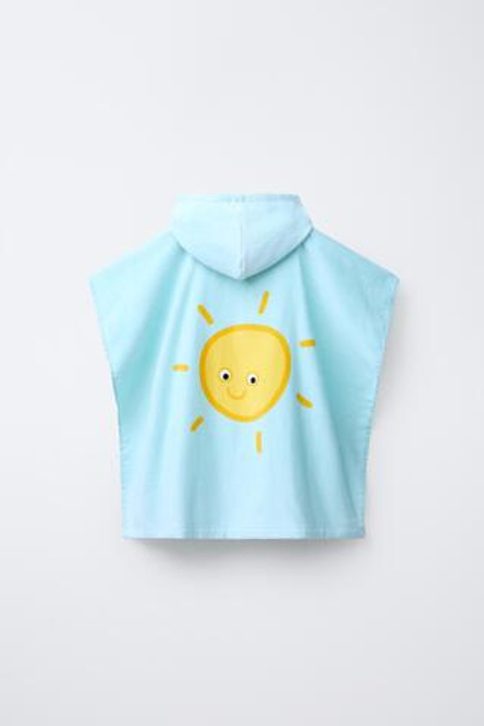 ZARA ПОЛОТЕНЦЕ-ПОНЧО PEPPA PIG ™/, ЦВЕТ МОРСКОЙ ВОЛНЫ