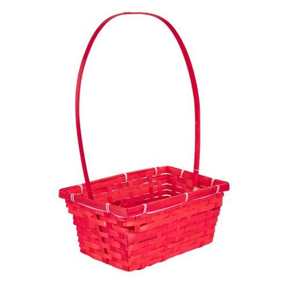 Корзина (бамбук) D30*17.5*H12 КРАСНАЯ