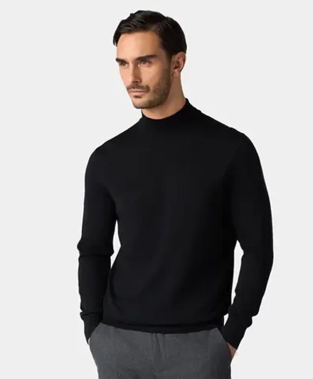 Brooks Brothers Свитер с воротником-стойкой, черный