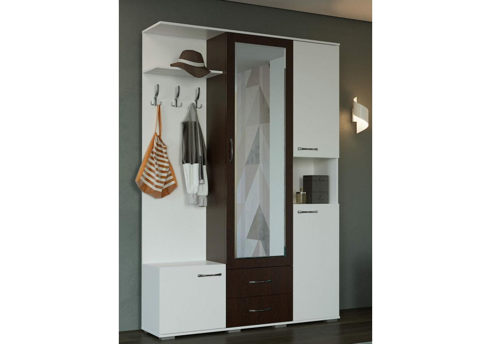 Прихожая Woodville Бертра венге, белый