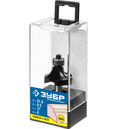 ЗУБР 31.8 x 17 мм, радиус 9.5 мм, фреза кромочная калевочная №1, Профессионал (28784-31.8)