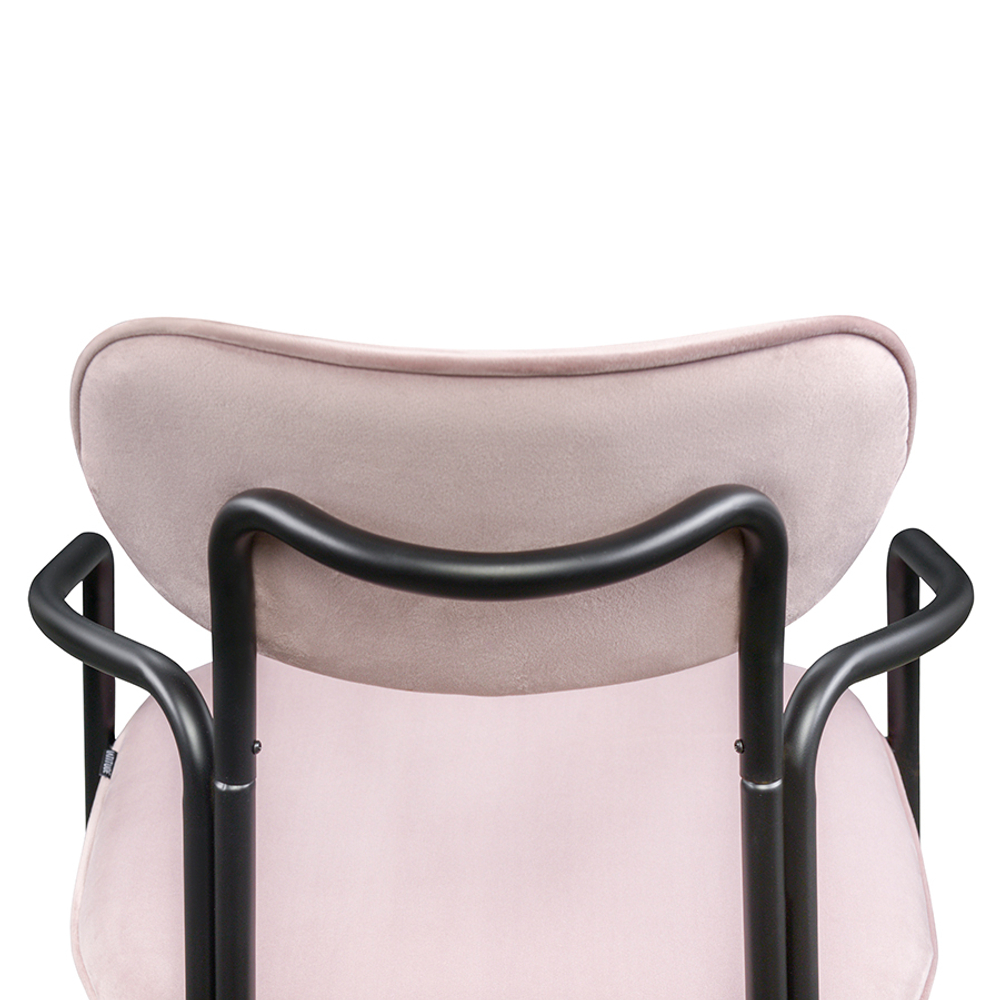 Набор из 2 стульев LATITUDE Ror, Round, велюр, черный/розовый