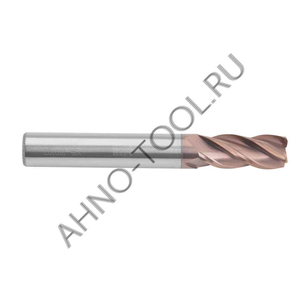 Фреза твердосплавная радиусная  12мм (L=75, l=30, хв=12) Z4 35° по стали, нержавеющей стали, чугуну,