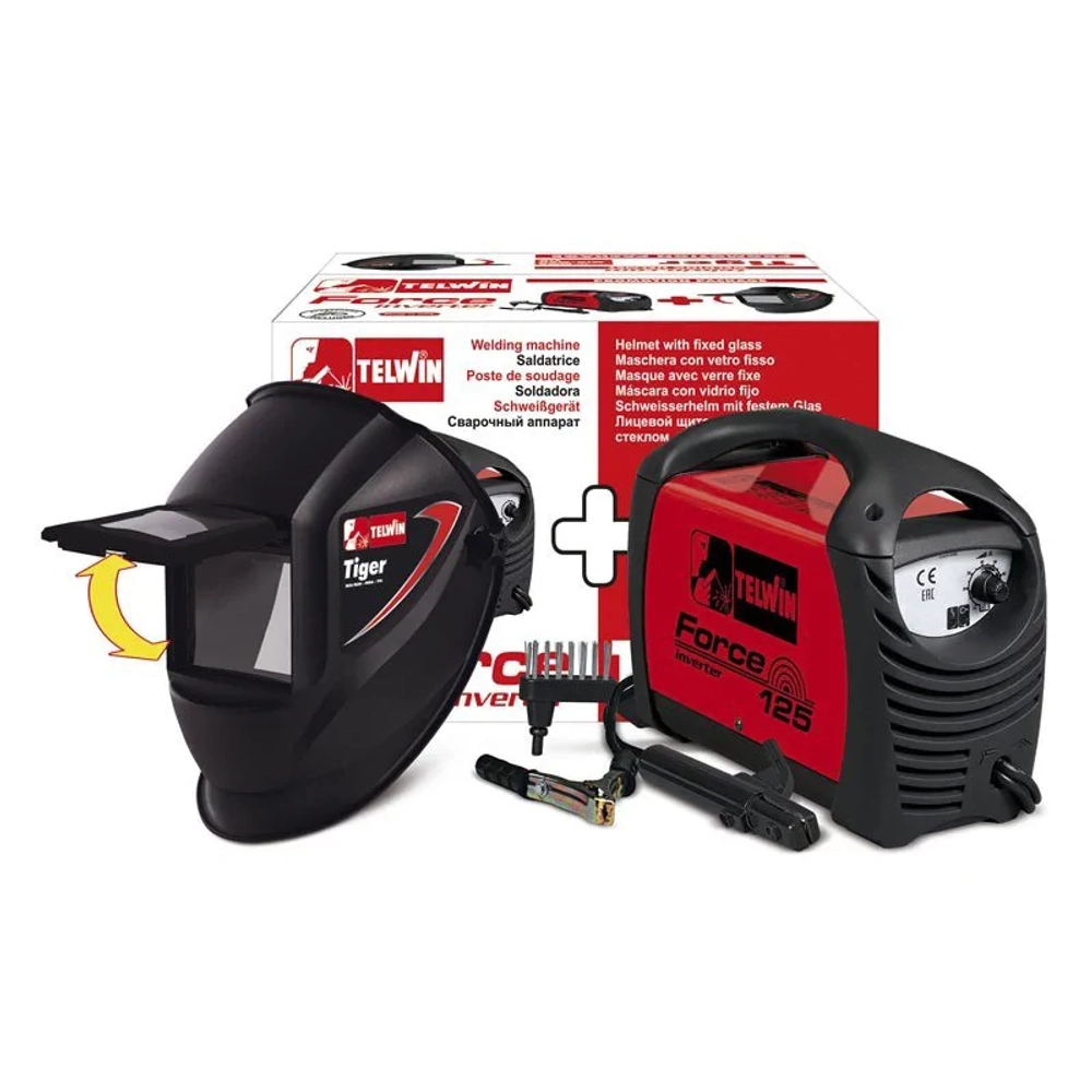 Сварочный аппарат с инвертором Telwin FORCE 125 ACD + WELDING HELMET, 815861